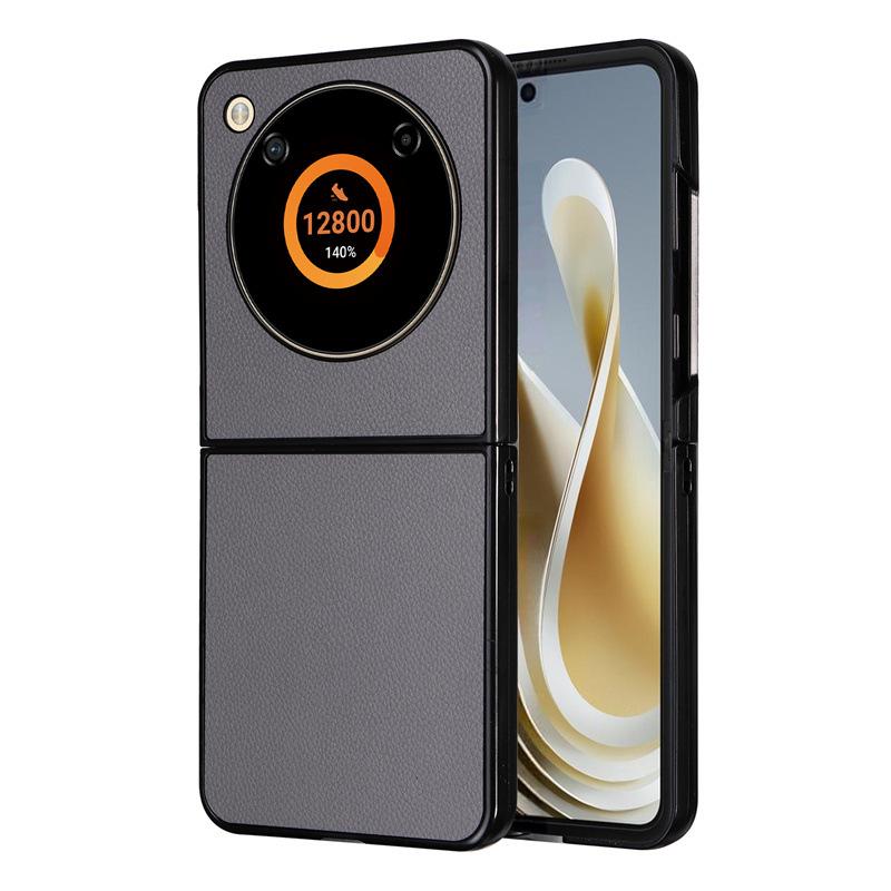 Handyhülle für ZTE nubia Flip PC+Leder Stoßfeste Anti-Fall-Schutzhülle for ZTE nubia Flip graue