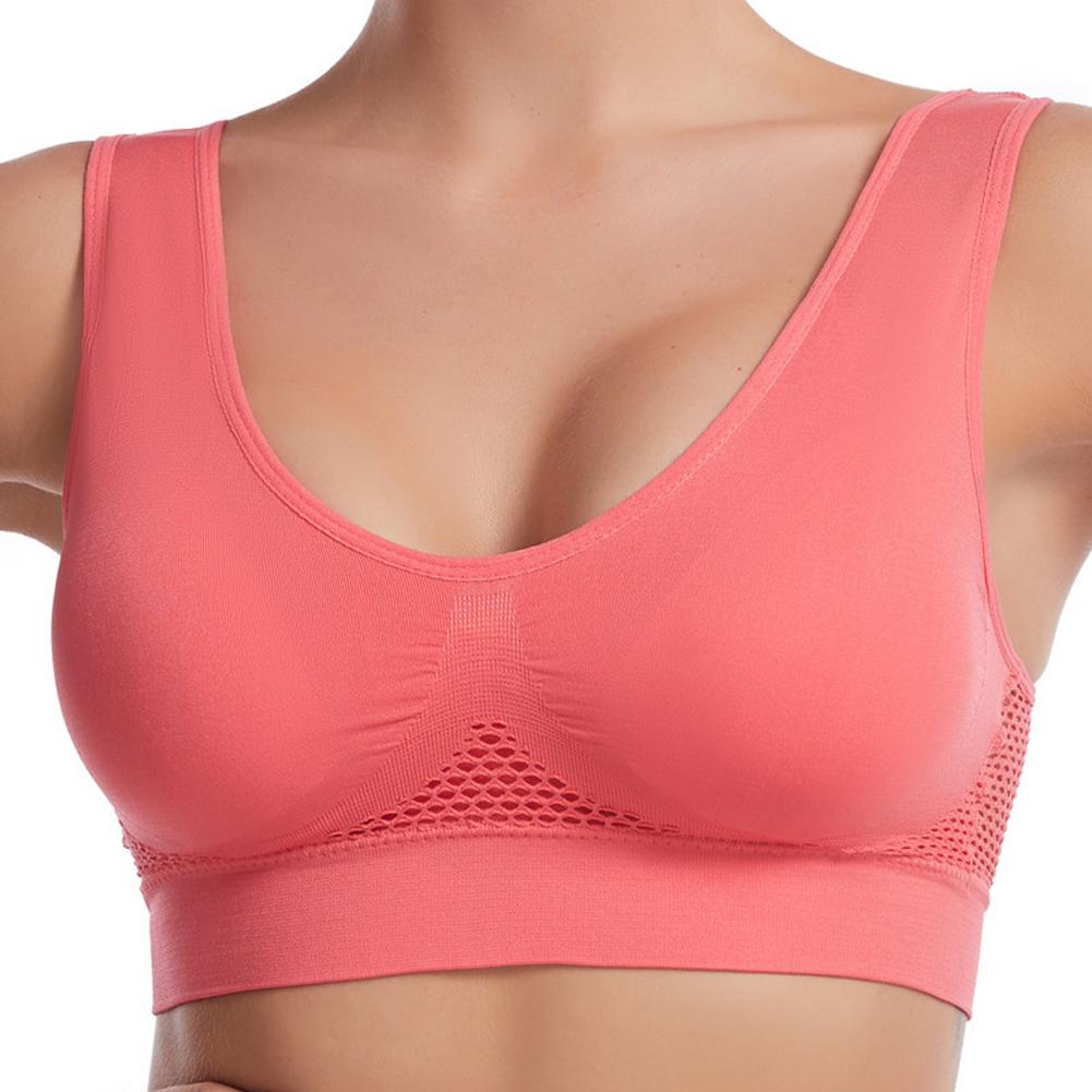 Nahtlose Damen Sport-BHs Fitness Gym Laufunterwäsche Stoßfester BH Atmungsaktiv ohne Bügel Bralette Plus Size Crop Top Yoga-BH XXXL rot