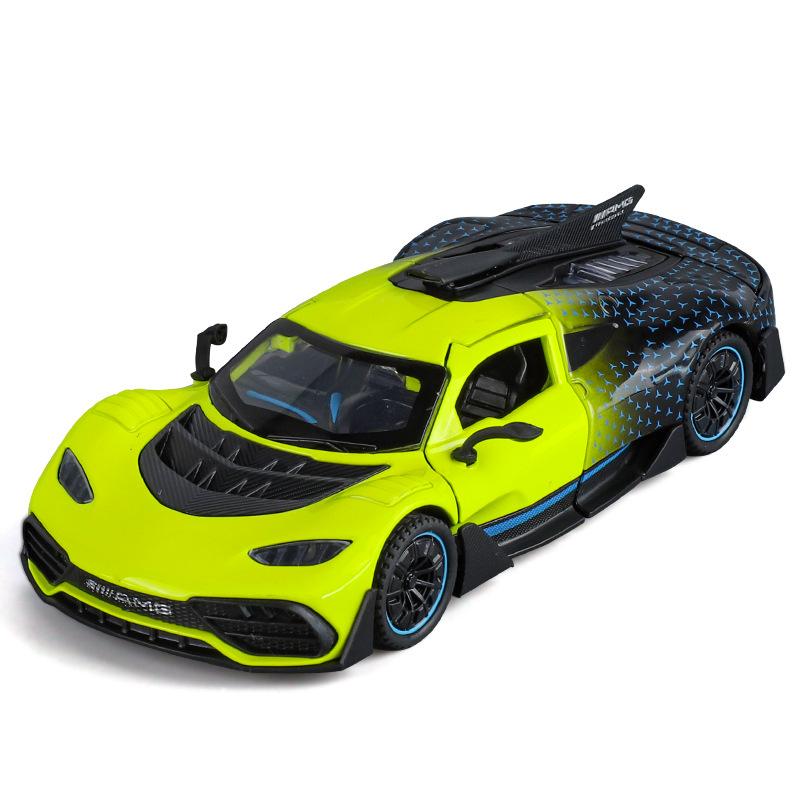 1/32 Mercedes-Benz ONE AMG Supercar Legierung Automodell Sound und Licht Kinderspielzeug Sammlerstücke Geburtstagsgeschenk grün