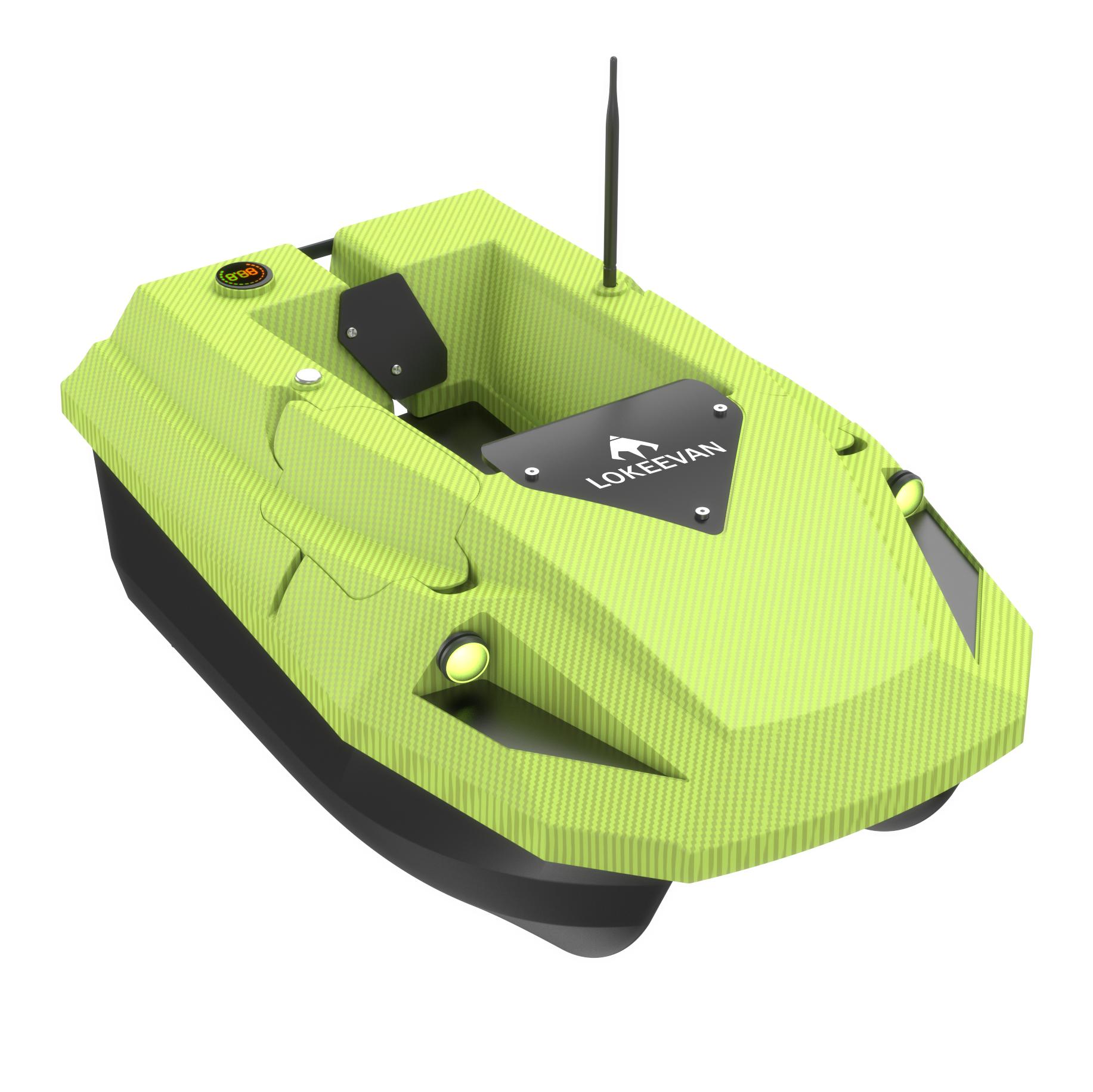 LOKEEVAN D50B GPS Köderboot 500m Fernbedienung Fischboot 12V Strom GPS+Beidou Satelliten Dual-Positionierungssystem gelb