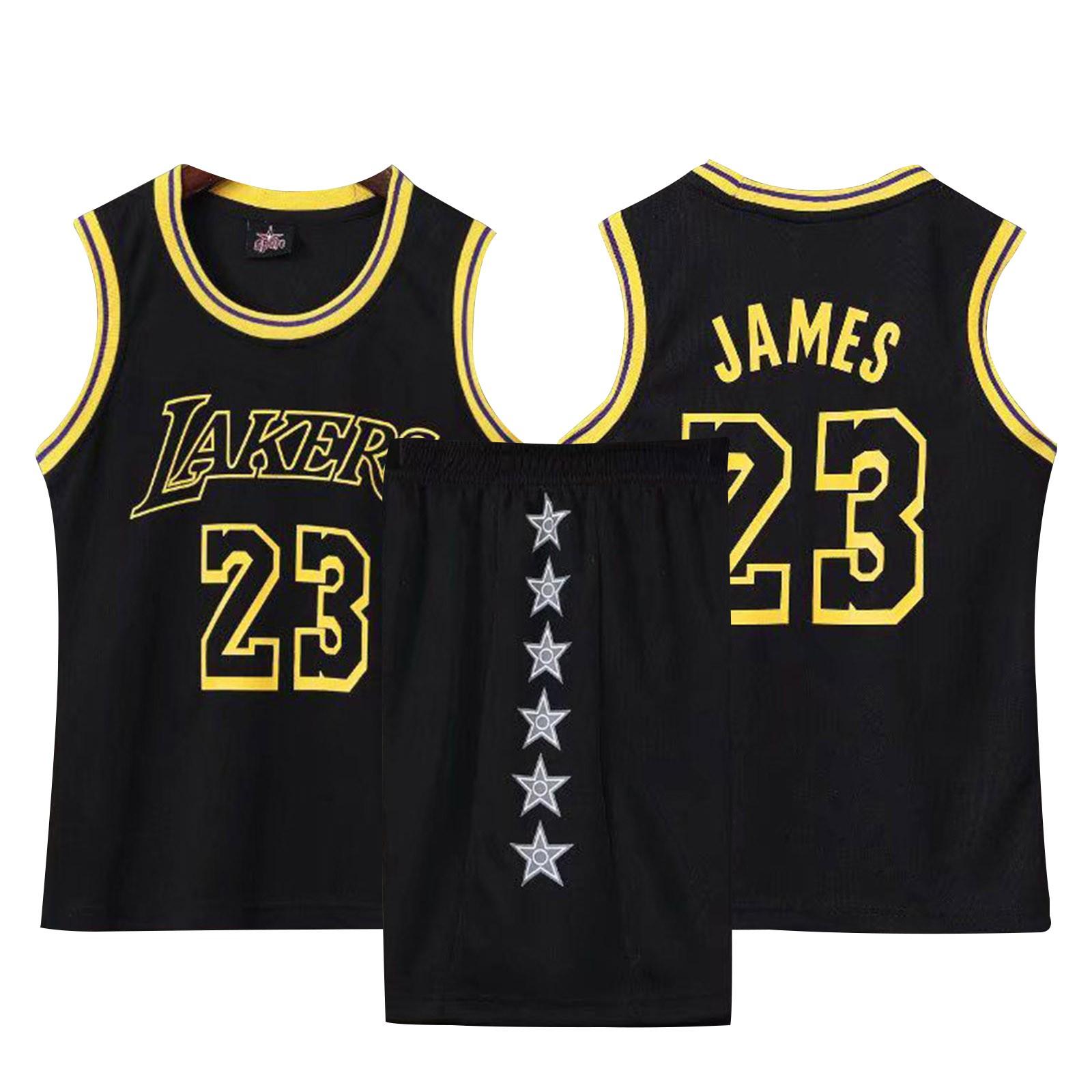 Basketball-Kleidung für Kinder, Basketball-Anzug, klassische Oberteile, Basketball-Trikots für Kinder L schwarz