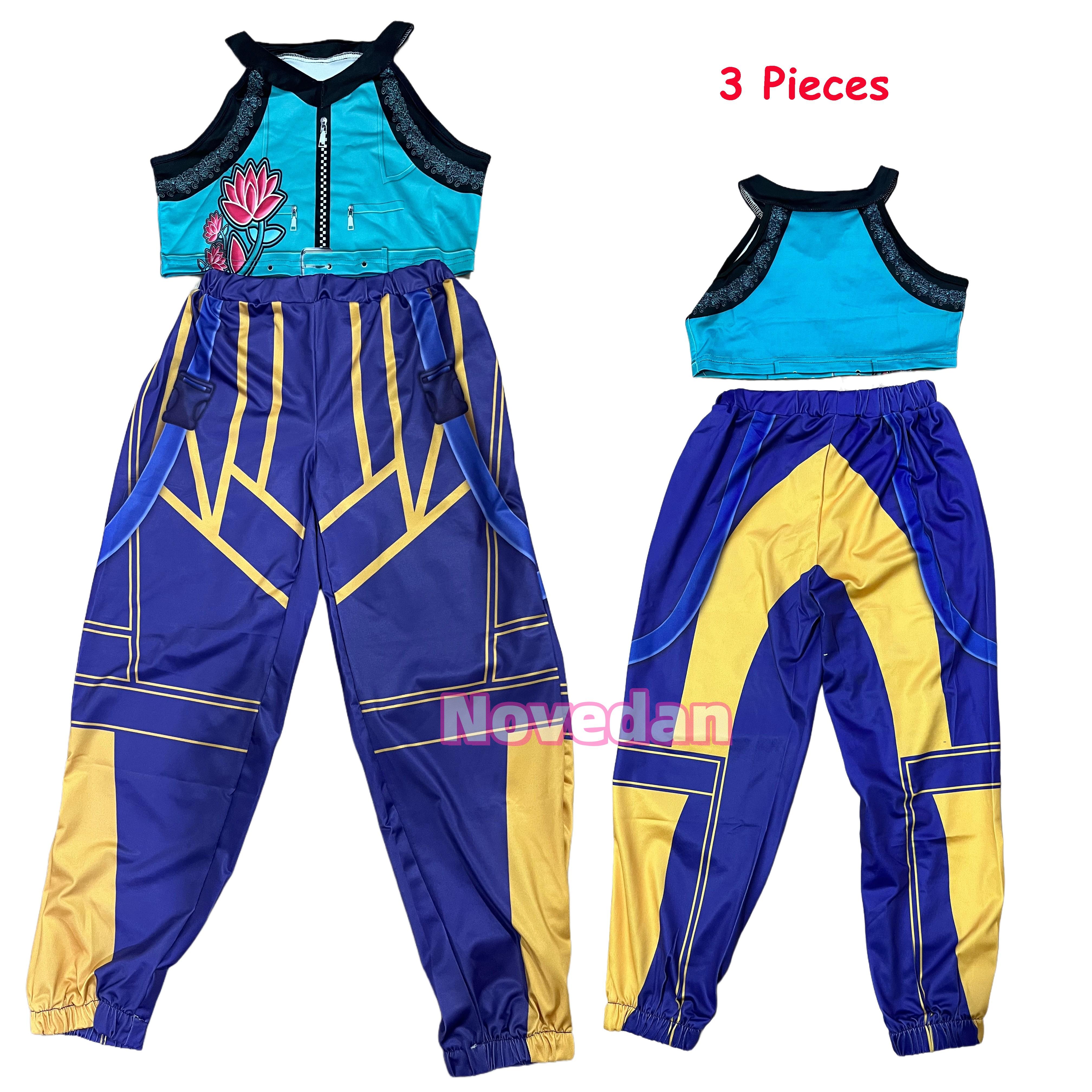 Kinder KPop Dämonenjäger Zoey Rumi Mira Kostüm Kostümball Cosplay Huntrix Anime Cosplay für Mädchen Halloween Karnevalsparty Kids 110cm&Demon Hunters K Pop
