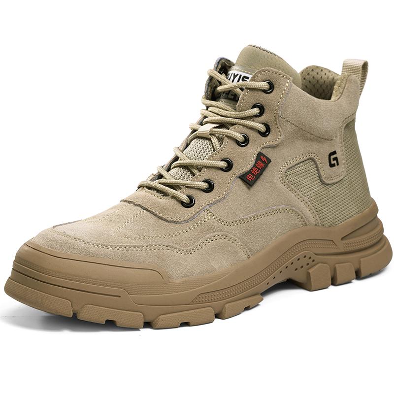 10KV isolierte Schuhe Guyisa Herren Arbeitsstiefel Kunststoffkappe Anti-Smash Arbeitsschuhe Herren Unzerstörbare Sicherheitsstiefel Herren Arbeitsschuhe 40