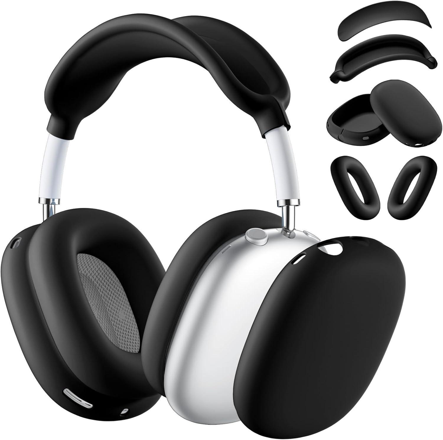 AirPods Max Silikon-Schutzhülle: Kopfmontiertes Bluetooth-Headset-Gehäuse four piece set schwarz