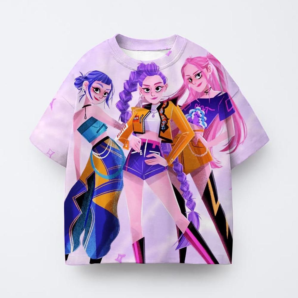Kinder T-Shirts Anime Kpop Hexenjagd Gruppe 3D Druck Mode Lässig Cartoon Kinderbekleidung T-Shirt 150