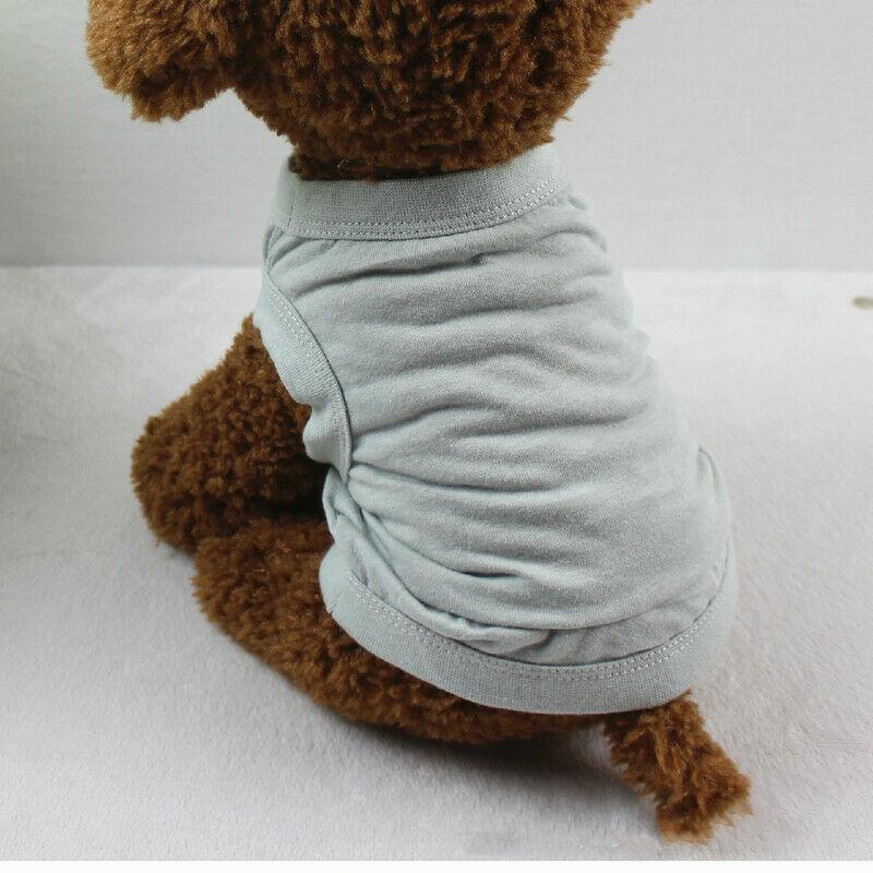 Schlichte Baumwoll-Katzen-Hunde-Kleidung, Sommer-Weste für kleine und mittelgroße Hunde, Haustier-T-Shirt, Kleidung, einfarbige Haustier-Weste XL licht grau