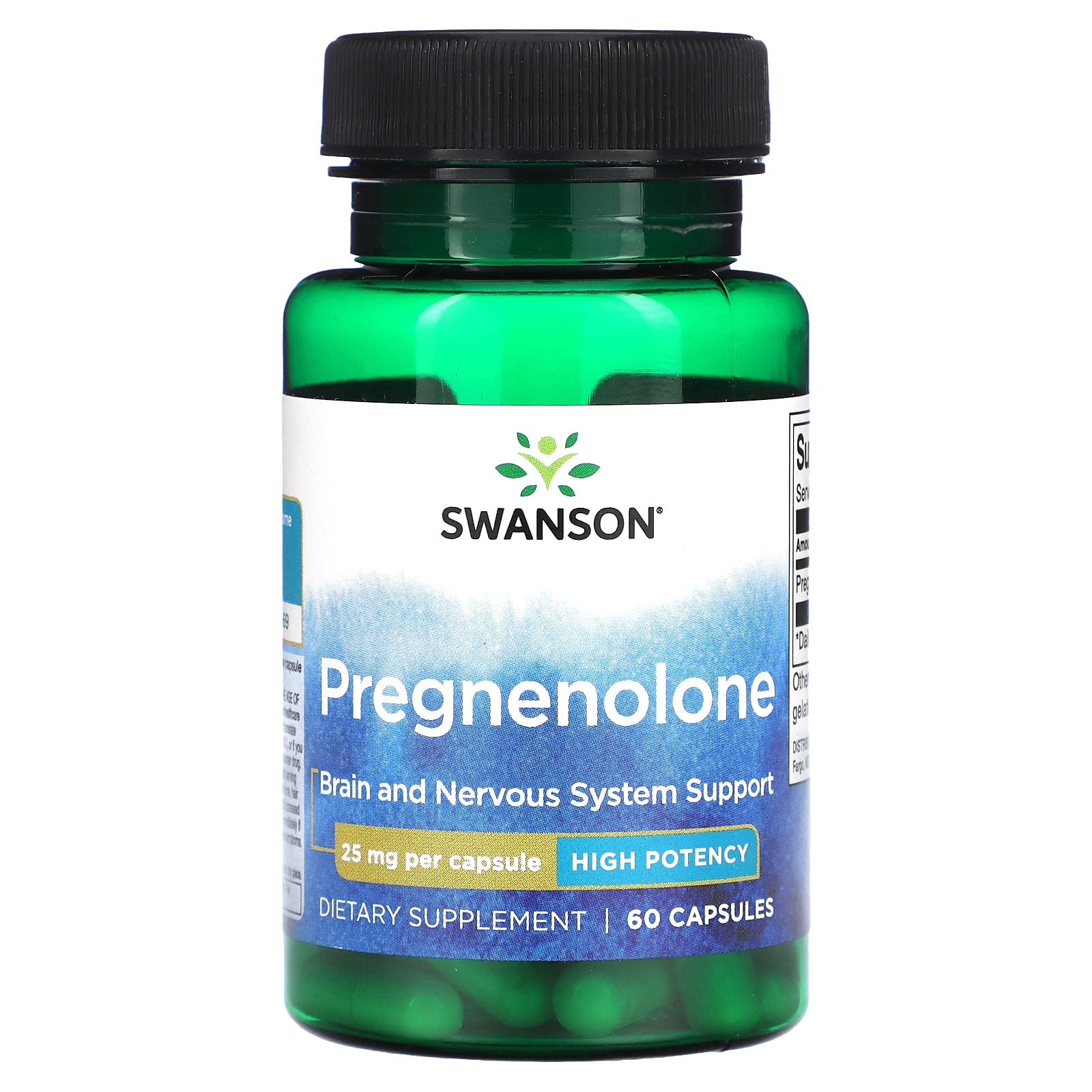Pregnenolon, Hochwirksam, 25 mg, 60 Kapseln