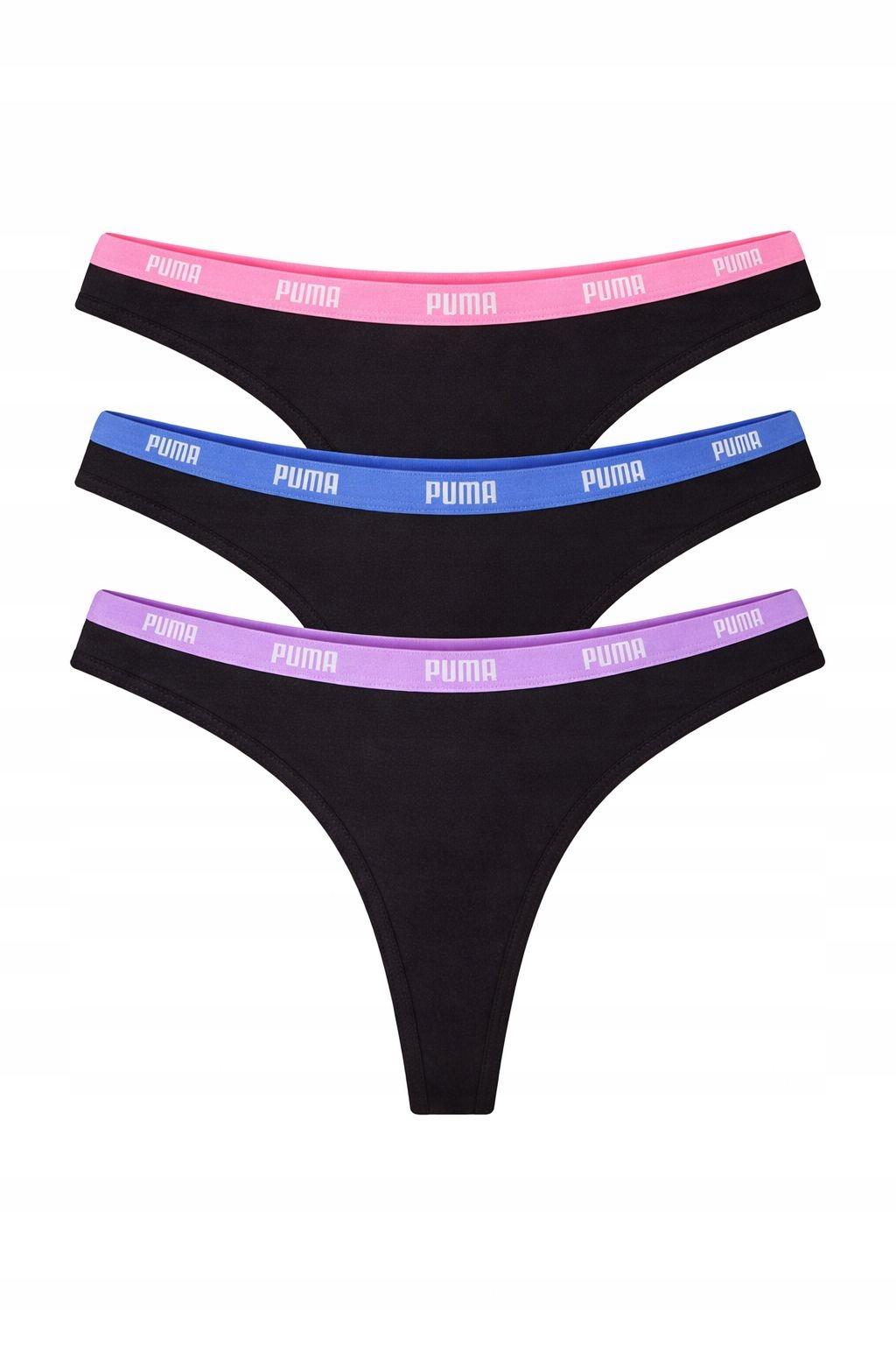 PUMA String-Tanga Set aus 3 Damen-Slips Baumwoll-Slips M P132 pink