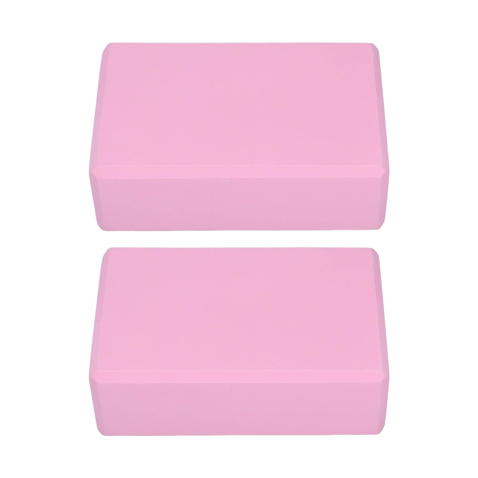 2PCS Rosa Yoga Block für Yoga Pilates Meditation Rutschfeste Aussehen Bietet Stabilität Rutschfeste EVA