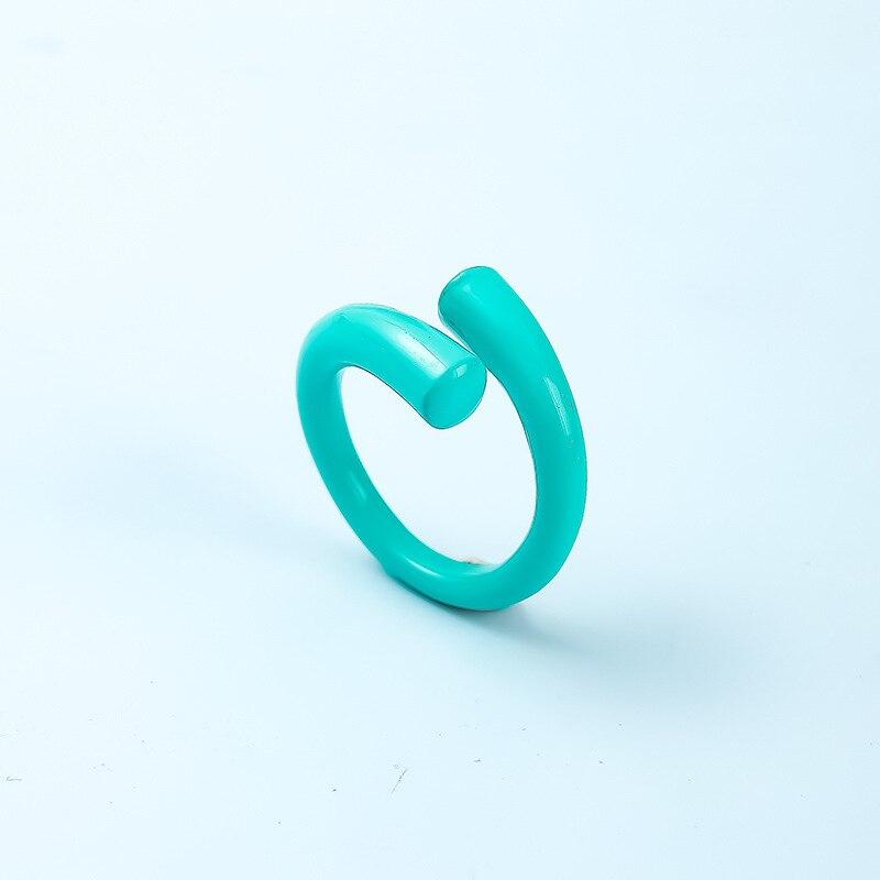 Vintage Punk Multi Color Fingerring Bagues Modeschmuck für Frauen Übertriebene Geometrien Offene Ringe Geschenk Anillos Ajustables Resizable minze, grüne