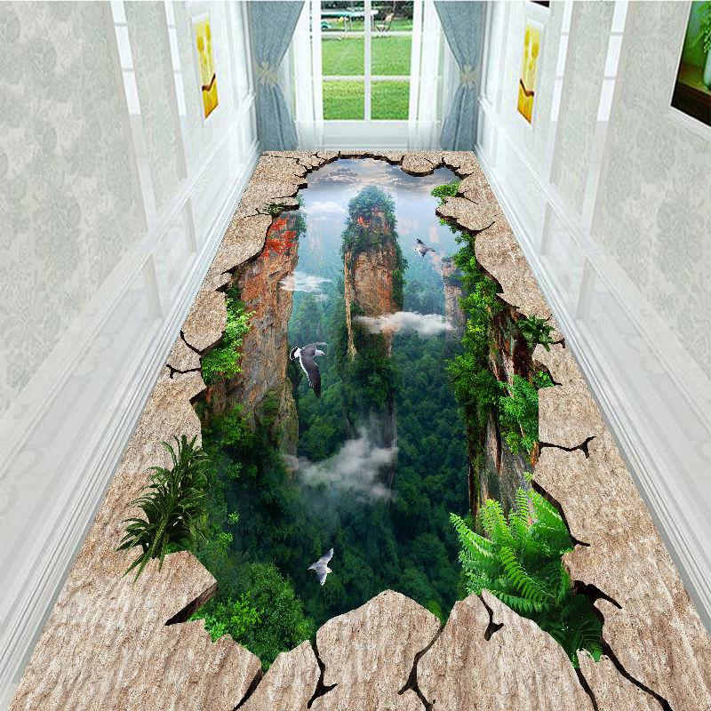 Kreative 3D-Flur-Teppiche, Schlafzimmer, Wohnzimmer, Teppiche, Korridor, Gang, großer Teppich, rutschfeste Matten 80cm*400cm