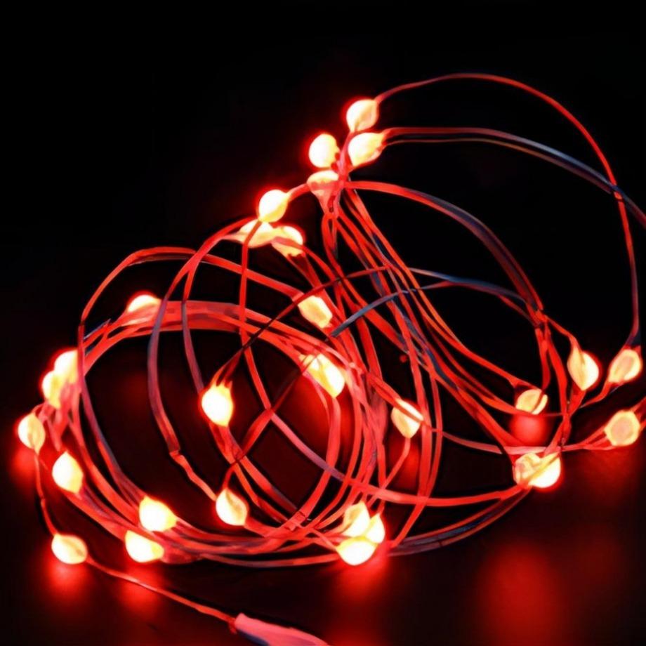 LED Lichterketten 1/2/3/5/10/20/30M Batterie Kupferdraht Girlande Lampe Outdoor Wasserdicht Fairy Beleuchtung Für Weihnachten Hochzeit Party Decor 20m rot