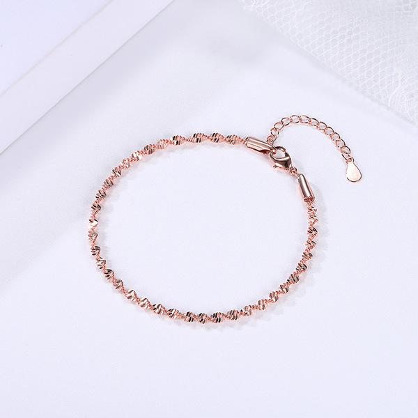 Neue Mode Rose Gold Charm Armband Frauen Hochzeit Verlobung Twisted Armband Mode Schmuck rosa