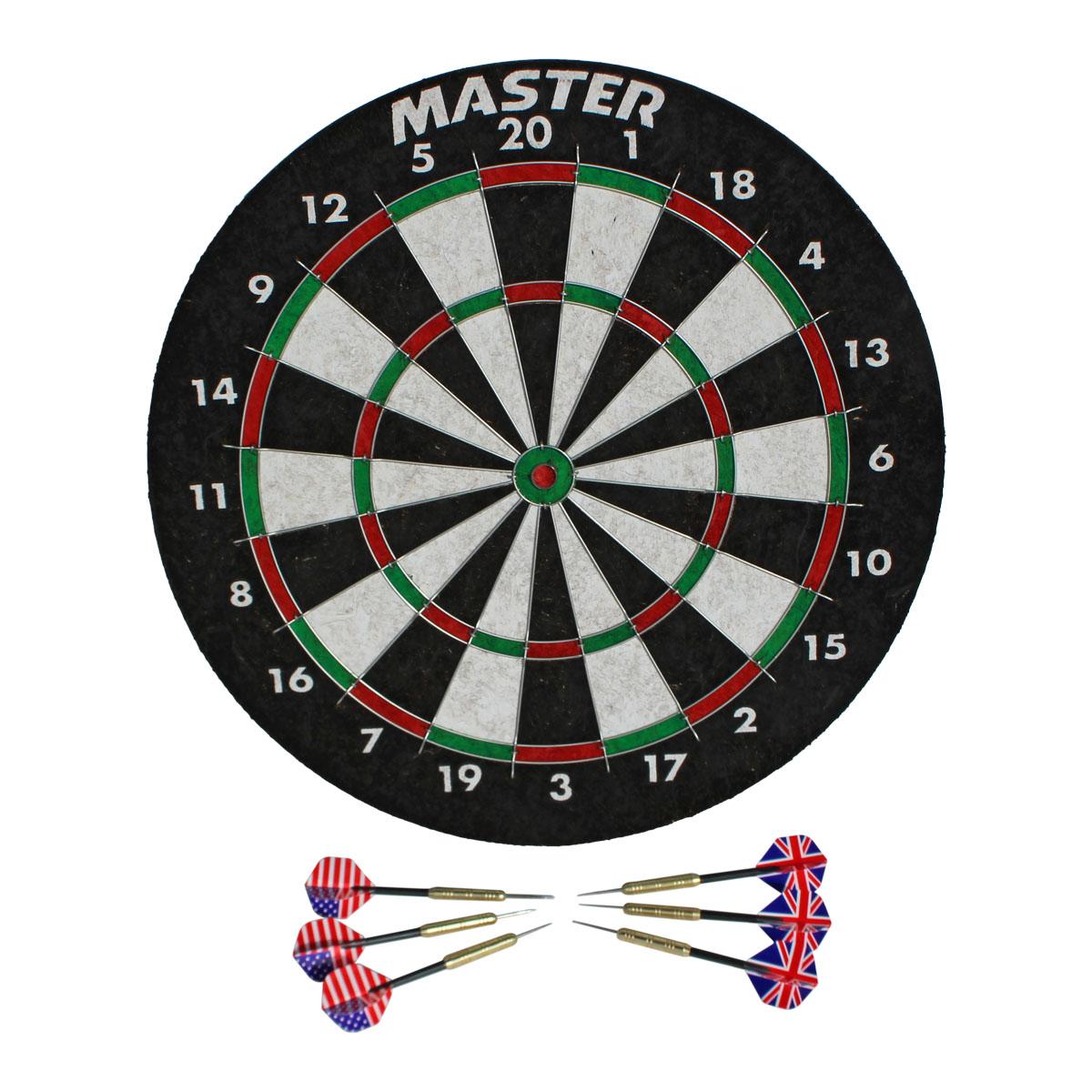 Sisal Dartscheibe Master Grander 45 cm + 6 Darts