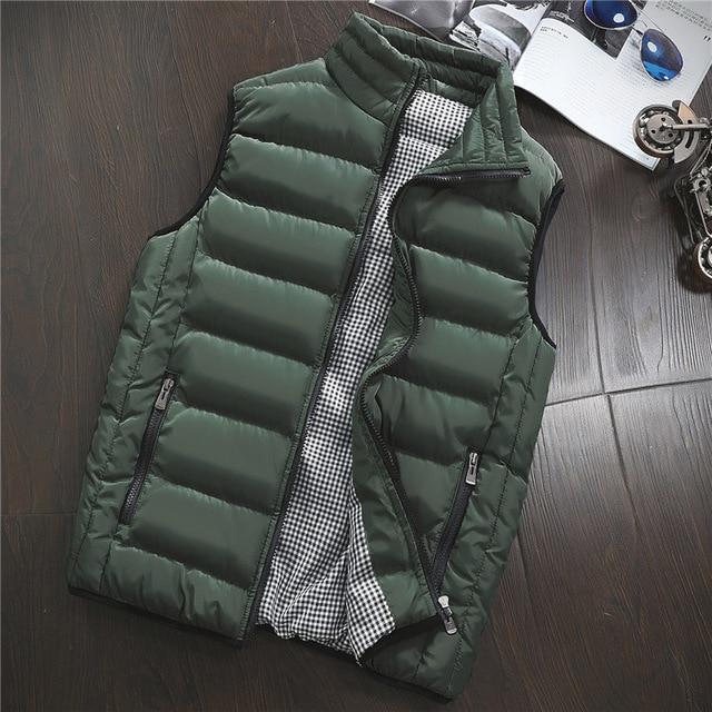 Frühling Herbst Männer Stilvolle Weste Herren Plus Größe 5xl Ärmellose Jacke Männer Winter Weste Männer Weste Casual Mäntel XXL armee grüne