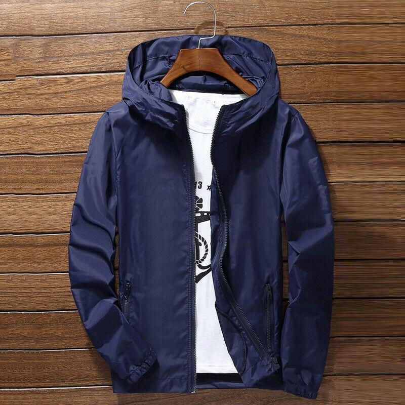 Schnelltrocknende Jacke Radfahren Laufen Sonnenschutz Wasserdicht UV Damen Herren Dünne Oberbekleidung Ultraleichte Jacke Herren Winddichte Jacke M navy blau