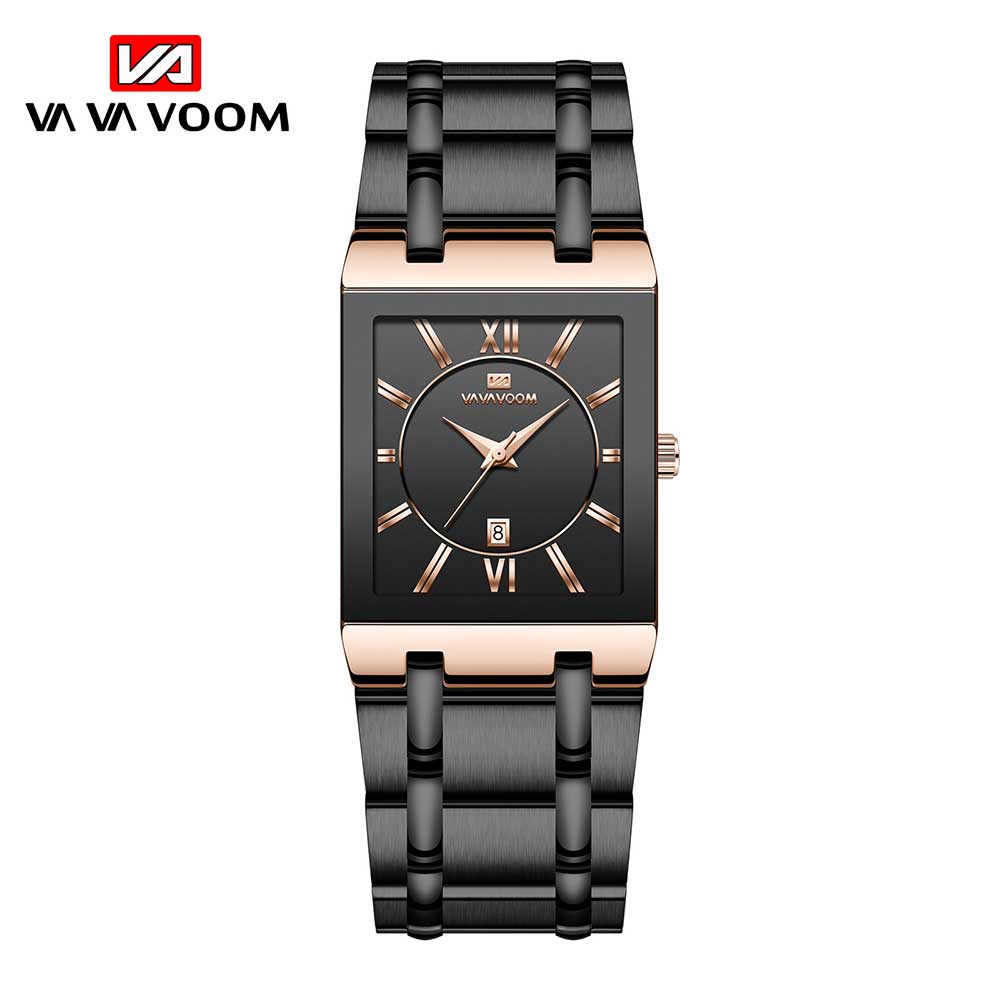 VA VA VOOM Relogio Masculino Sport Gold Uhr Männer Super Herren Uhren Top Marke Luxus Goldene Quarz Edelstahl 30 m Wasserdichte Armbanduhr rose gold/schwarz