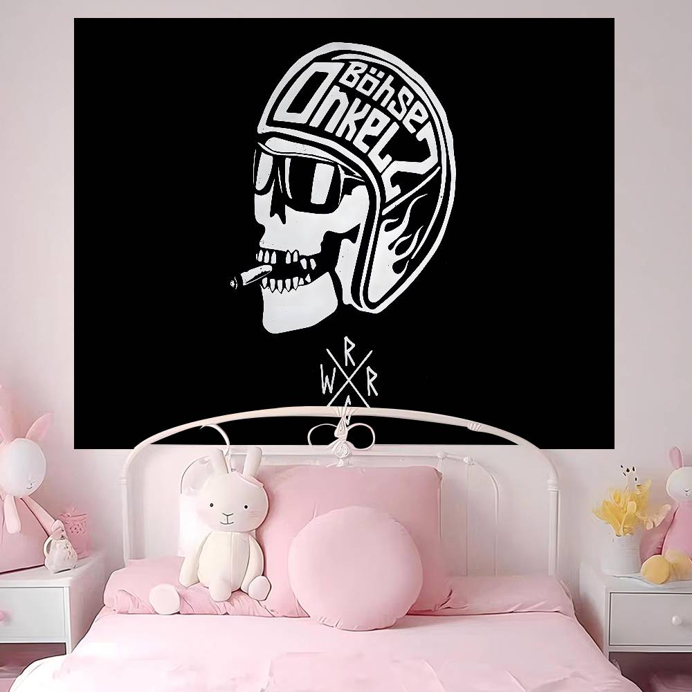 Bohse Onkelz Logo Buntes Wandbehang Bohemian Wandteppiche Mandala Wandkunst Dekor 125x150cm (50x60in)
