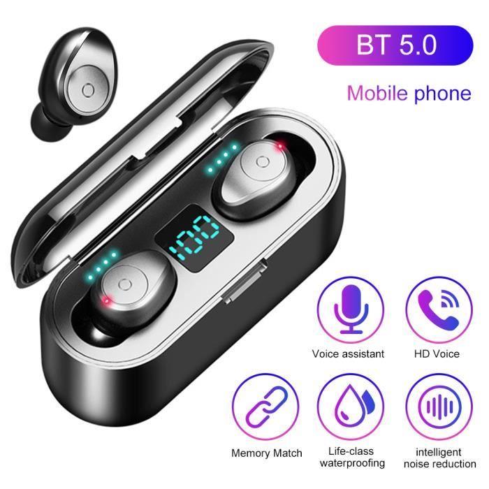 F9 TWS Kabellose BT Kopfhörer Mini-Binaural In-Ear 8D HiFi Sport Kopfhörer LED Digitalanzeige Akku-Menge Kopfhörer wasserdicht