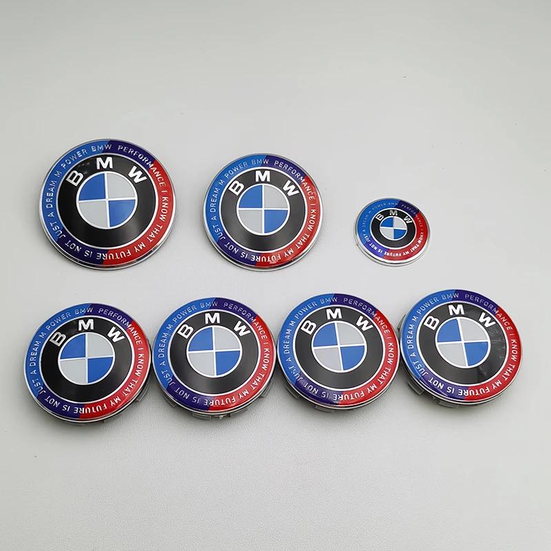 7-teiliges BMW Emblem Set 82mm 74mm 45mm 56mm 68mm Auto Frontklappe Logo Heckklappe Abzeichen Radnabenkappen Lenkrad Aufkleber 82 82 68x4 45