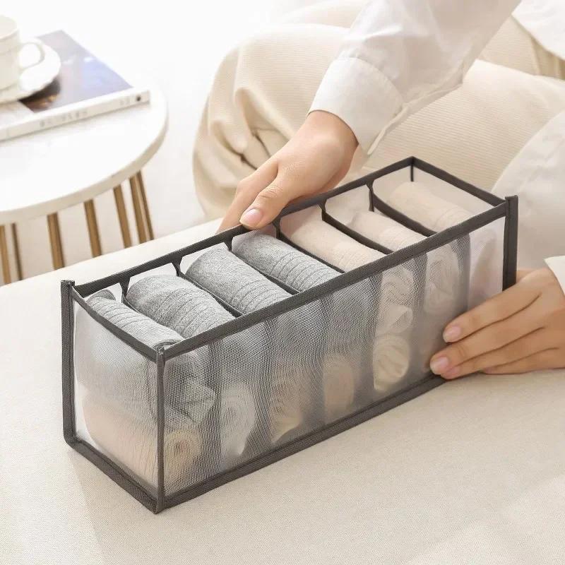 Unterwäsche Schublade Organizer Lagerung Box Faltbare Schrank Organizer Schublade Teiler Lagerung Boxen Für Unterhosen Socken Bh grau