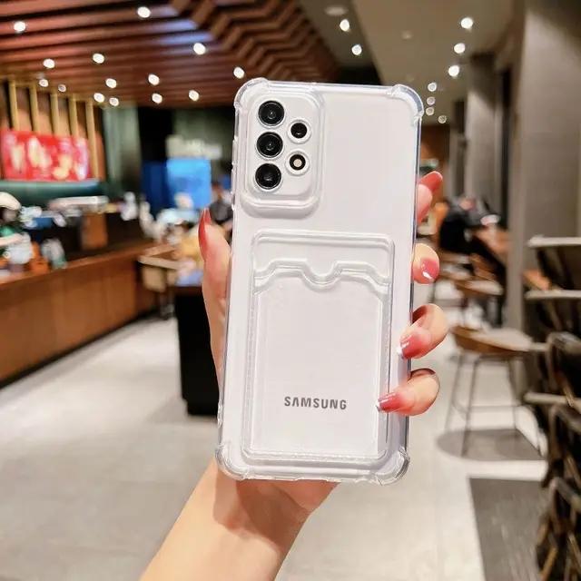 Kartenfach Brieftasche Hülle für Samsung Galaxy S25 S24 S23 S22 S21 Ultra Plus FE A54 A53 A13 A14 A52 A34 A32 A72 5G Klare Hülle Funda S25