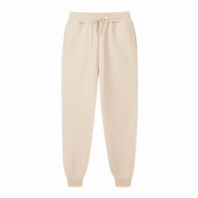 Damen-Jogginghose, lässige lange Hose, Jogger-Hose, lockere Hose, Sport-Fitness-Hose XL beige