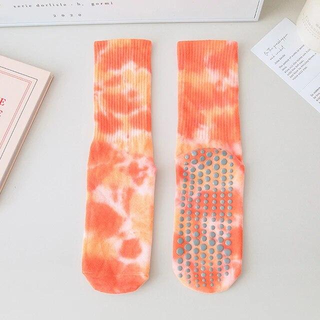 1 paar Sport Yoga Socken Anti Slip Pilates Frauen Weibliche Pilates Yoga Yoga Socken Tie Dye Grip Socken One size