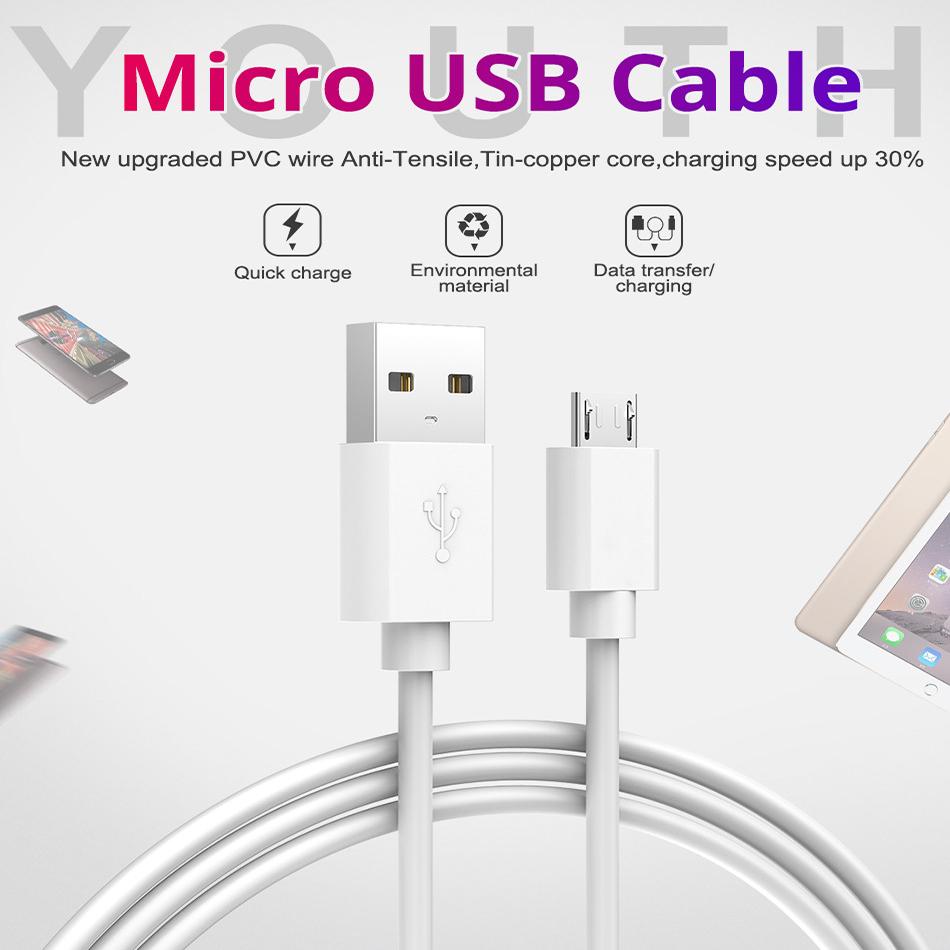 1M 2M 3M Micro USB Kabel Schnelle Lade Daten Sync USB Ladegerät Kabel Kabel Für Samsung s6 Xiaomi Tablets Handy Kabel 3M weiß