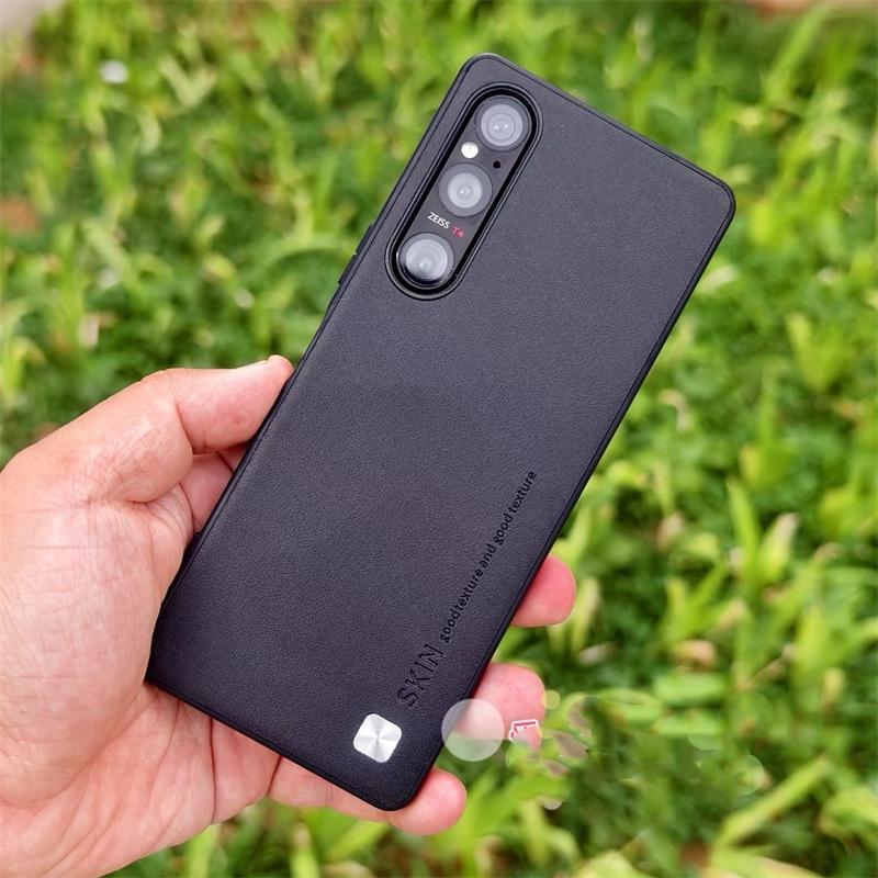 Hülle Für Sony Xperia 1 V 5 10 IV 1 III Luxus Silikon Leder Schutz Handy Rückseite Abdeckung Für Xperia 1iV 5V 10V Stylischer Stoßfänger Xperia 5 V 2023 schwarz