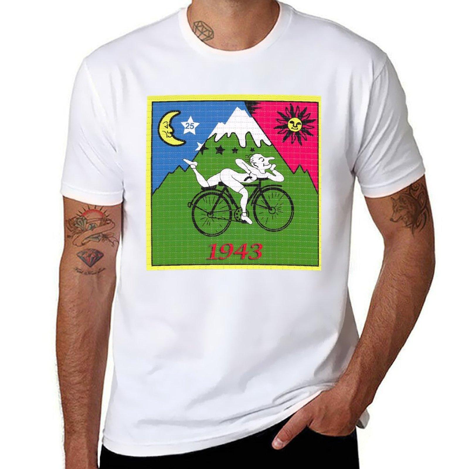 Lsd Albert Hofmann Fahrradtag T-Shirt T-Shirts für Mann Baumwolle weich Mann Grafik T-Shirt Mann T-Shirts für Männer T-Shirt M green