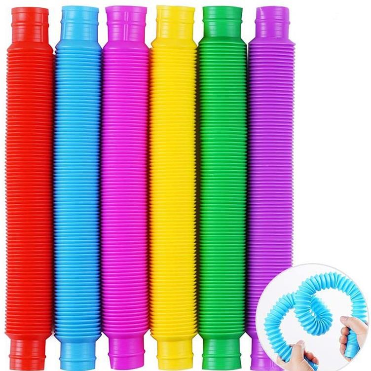 Neues Kreatives Fidget Stressabbau Spielzeug Plastik Blasebalg Quetschspielzeug Anti Stress Pop Tubes Kinder Autismus Sensorisches Spielzeug Für Erwachsene Kinder Gut Gemacht 2.9cm—(20cm to 70cm) hellblaue