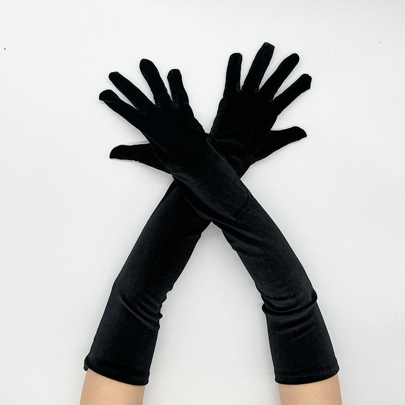 Damen 65cm/53cm Samt Lange Handschuhe Abendkleid Etikette Warme Handschuhe Retro Stil Bankett Elastizität 1920er Jahre Abend Oper Handschuhe One Size