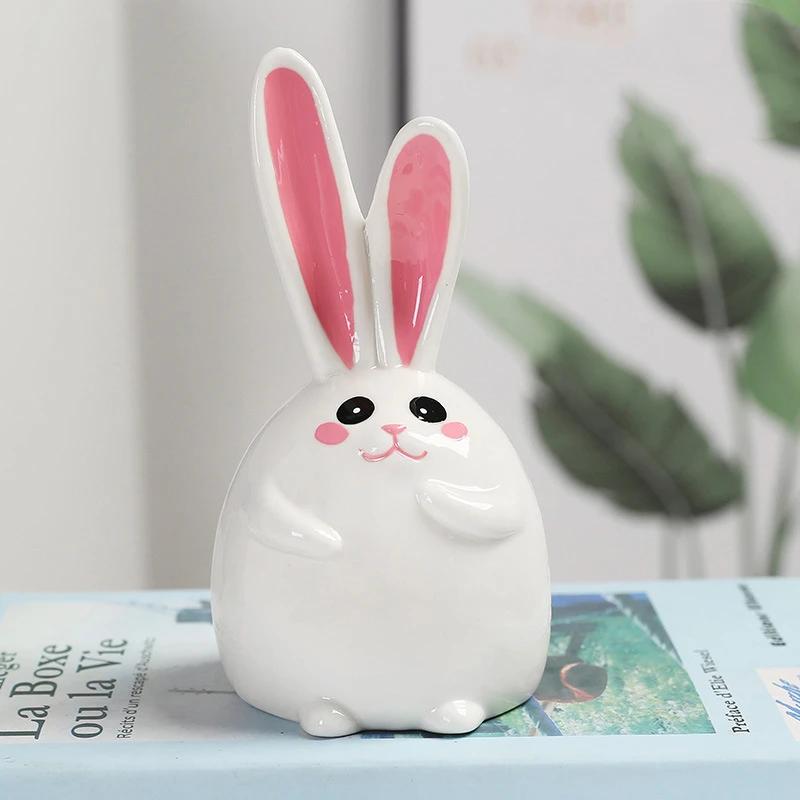 Niedliche Kaninchen Keramik Sparschwein Kreative Münze Geld Aufbewahrungsglas Kreative Niedliche Mädchen Jungen Geburtstagsgeschenk Home Desktop Dekoration