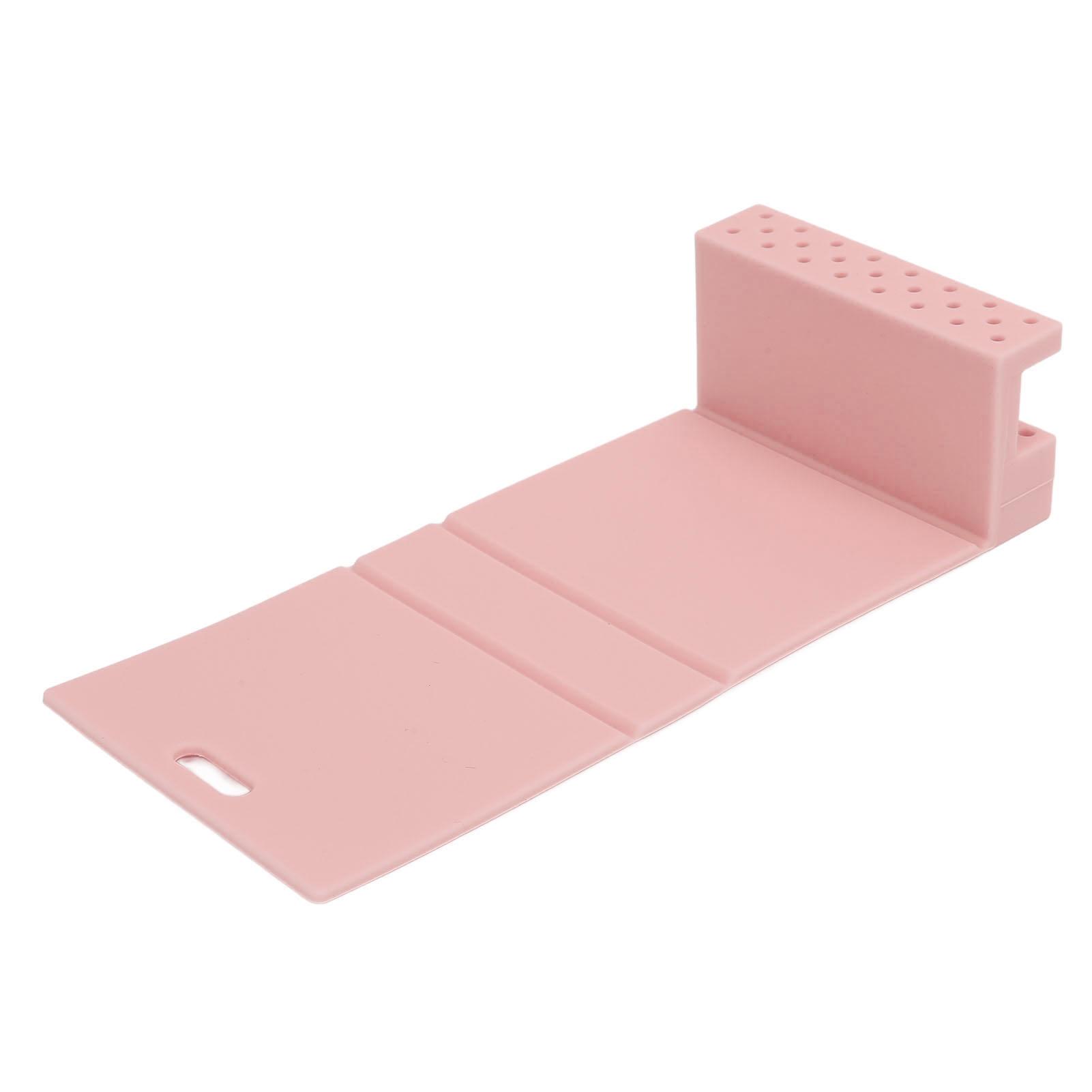 Silikon Nagelbohrerhalter Faltbar Mehrzweck Bohrer-Organizer Etui Nageltechniker Bits rosa