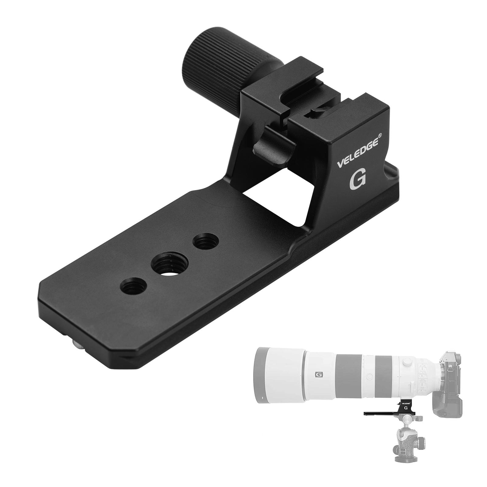 VELEDGE Objektiv-Stativ-Halterung, Halter, Objektiv-Kragen, Ersatz-Fuß, Ständer-Adapter, Aluminiumlegierung schwarz