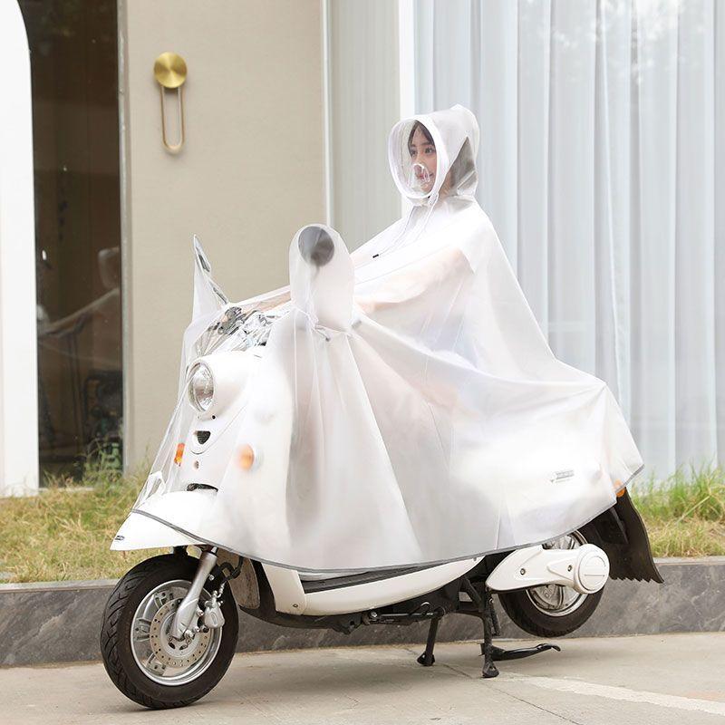 Elektroauto-Regenmäntel für Männer und Frauen, vergrößerte Regenmasken, Ganzkörper-Regensturmschutz durch batteriebetriebene Fahrrad-Regenmäntel 2XL weiß