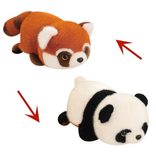 Simulation Wendbarer Panda zum Waschbären Kuscheltiere Plüschtier Niedlicher roter Panda Weiches Kissen Kinder Baby Geburtstag Weihnachtsgeschenk 35cm