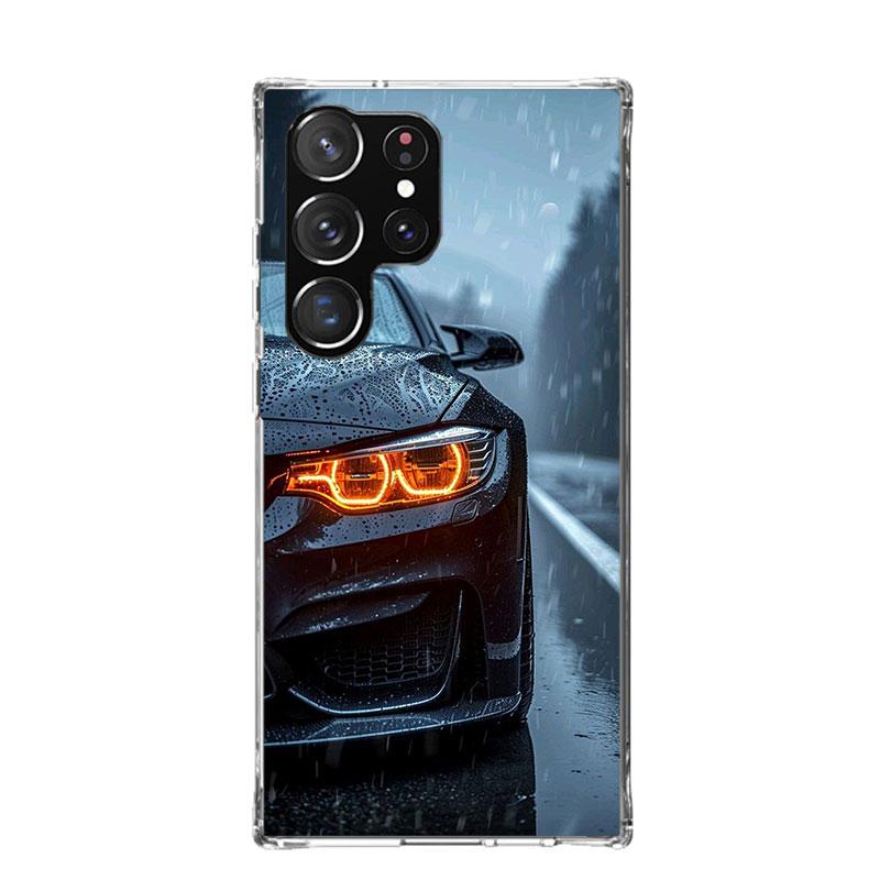Schwarz Weiß Sport für B-BMW Handyhülle Für Samsung Galaxy S26 Ultra S23 S24 S25 Edge S20 FE S21 S22 Plus Weiche Druckschale Abdeckung Samsung S25 Edge