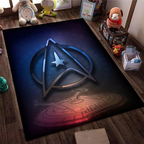 Teppiche, Star Trek-Teppich für Wohnzimmer, Schlafzimmer, Matte, rutschfeste Teppiche, Raumschiff-Planet, saugfähiger Teppich 60x90cm