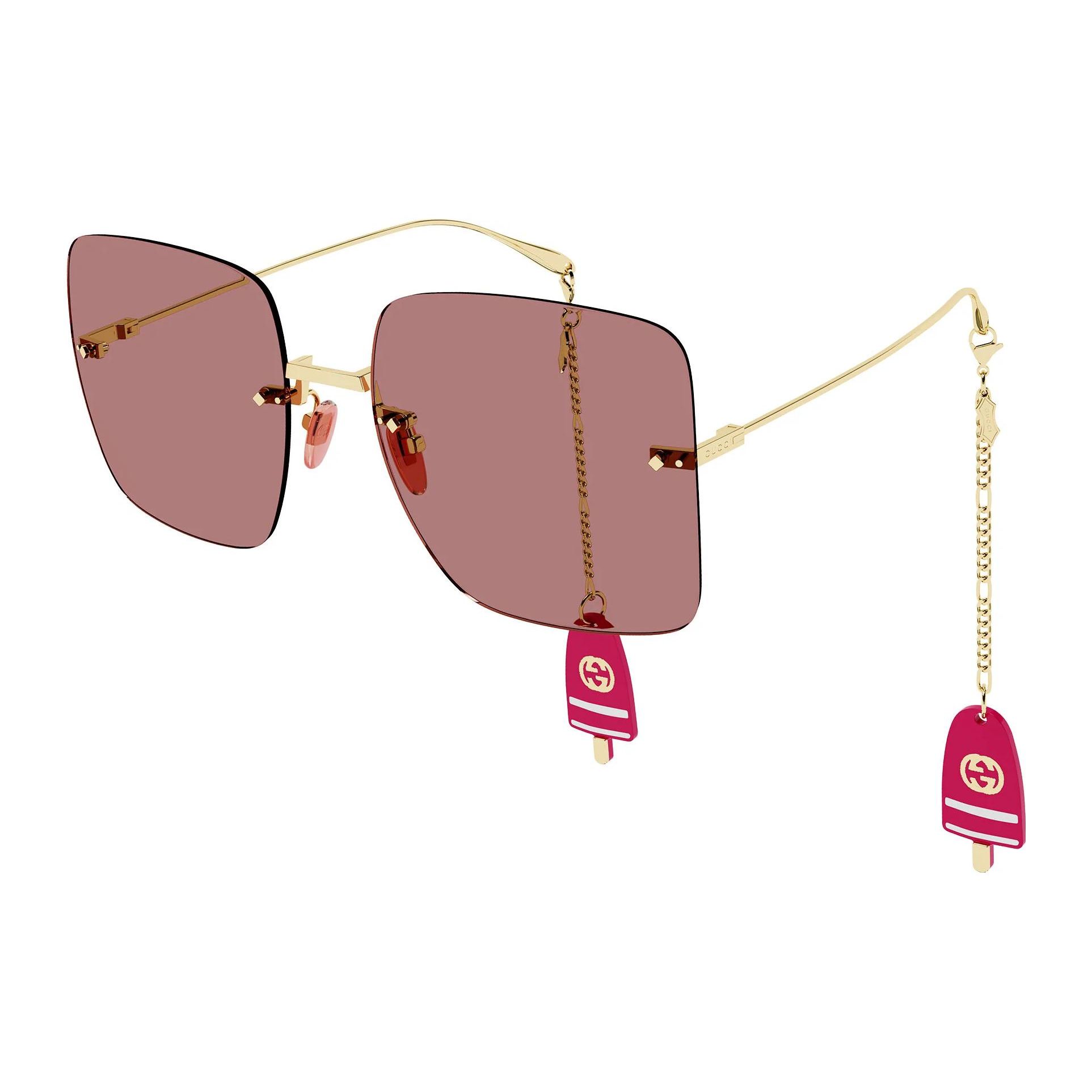 Gucci Rahmenlose Schmetterling Anhänger Sonnenbrille Damen Sonnenbrille GG1147S-005 Dust Bag+Eyeglass Case (Random Color)