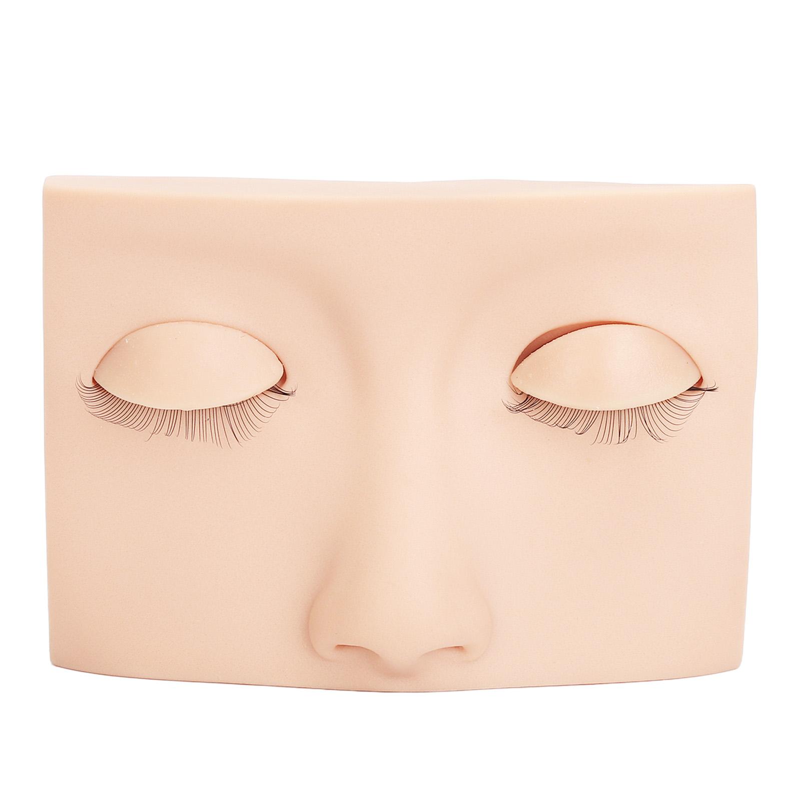 Wimpern Übungs-Mannequin Gesicht Silikon Wimpern Mannequin Kopf mit Doppelschichtigen Austauschbaren Augenlidern rosa