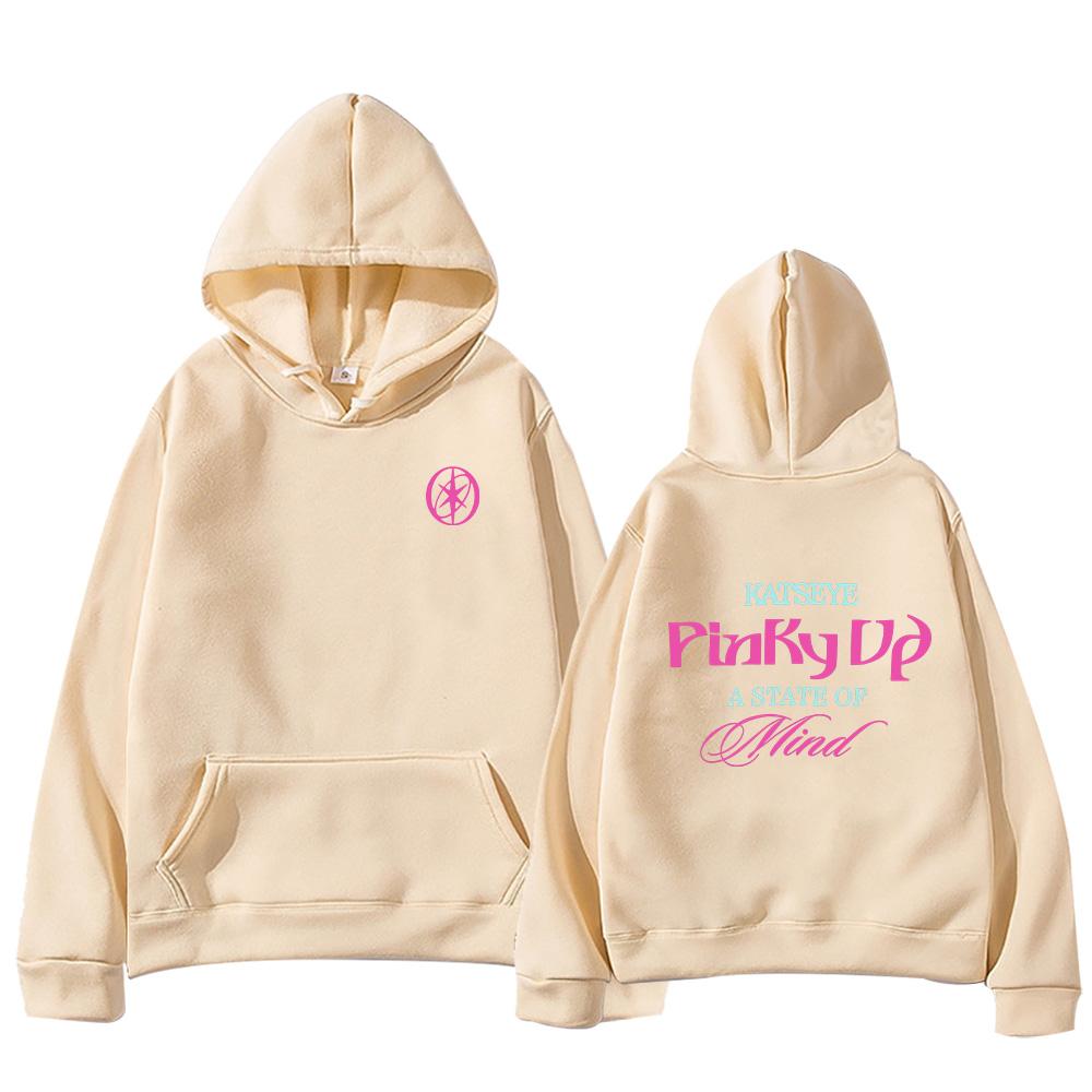 Katseye PINKY UP Kpop Print Hoodies Trendig Herren Damen Y2k Kapuzenpullover Sweatshirt Fleece Übergroß Trainingsanzug Streetwear Fans Geschenke Oberteile Jacken Anime Hoodie S khaki