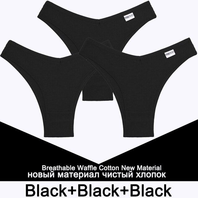 FINETOO 3 Teile/satz Frauen Baumwolle Höschen Damen Unterwäsche Sexy Tanga Sexy Slip Femme Unterhose V-taille Tanga Brasilianische Pantys bikini Tangas S