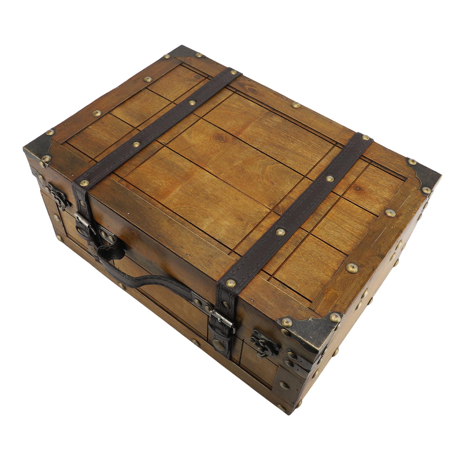 Vintage Holztruhe Retro Elegant Dekorkoffer Aufbewahrungsbox Foto-Requisiten Geschenk