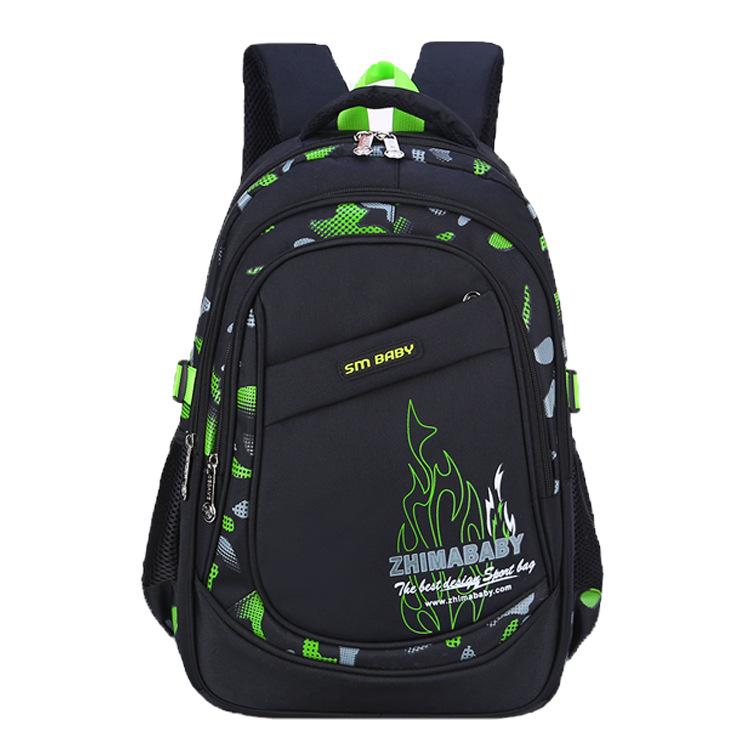 Schultasche für Kinder, lässige Rucksäcke, Nylon, große Schultaschen für Schüler, 7–14 Jahre, wasserdichter Schulrucksack für Jungen, Kinderrucksack L grün