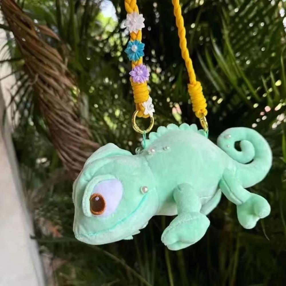 Süße kleine Umhängetasche Puppe Plüschpuppe Schulterdekor Unisex Pascal Rapunzel Anime Tasche Kindergeburtstag Weihnachtsgeschenke