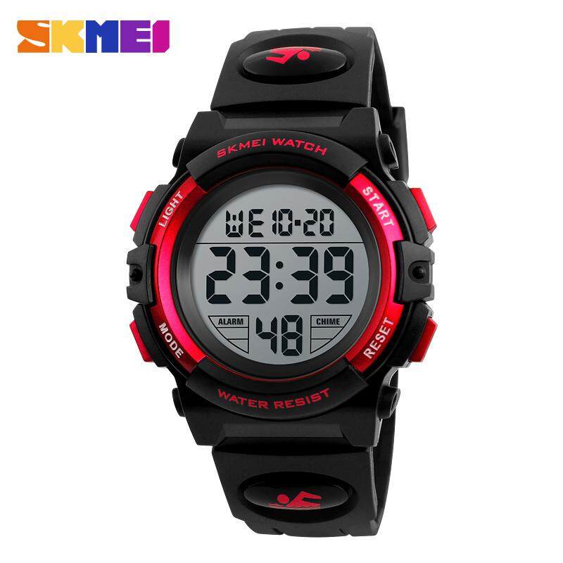 SKMEI Marke Kinder Kinder Uhren LED Digital Multifunktionale Wasserdichte Armbanduhren Outdoor Sport Uhren für Kinder Jungen Mädchen 1266 rot