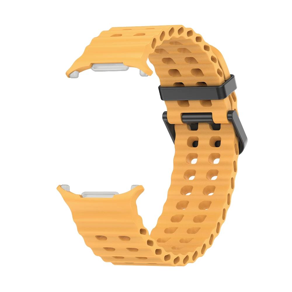 Atmungsaktives Armband für Samsung Galaxy Watch Ultra 47 mm Silikon-Smart-Armband Armband Armband Watch7 Zubehör Hülle Galaxy Watch Ultra gelb