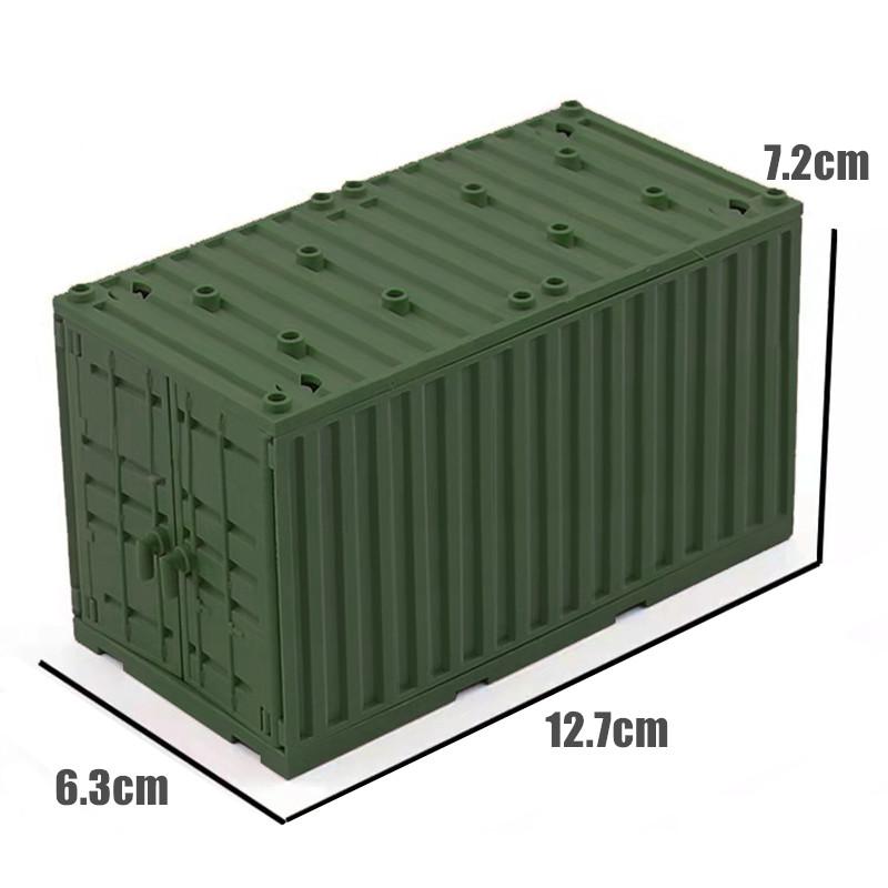MOC Militär Container Bausteine ​​Box Spielzeug für Jungen WW2 Krieg Basis Technische Ziegel Kreative DIY Juguete Bloques Brinquedos